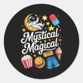 Cute Funny Astronaut Cookies Kids Boy Toddler Girl Ronde Sticker (Voorkant)