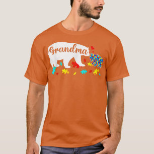 Cute Funny Autism Grandma Beer Autism Awareness Fa T-shirt