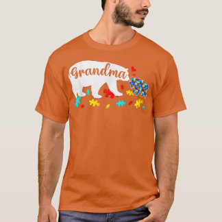 Cute Funny Autism Grandma Beer Autism Awareness Fa T-shirt