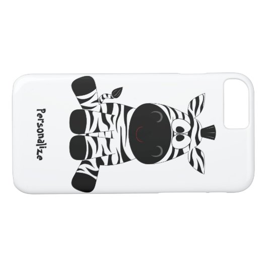 Cute & Funny Baby Zebra Cartoon personaliseren Case-Mate iPhone Case (Achterkant (Horizontaal))