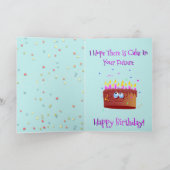 Cute & Funny Basset op Birthday Card W/Cake Kaart (Binnen)