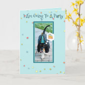 Cute & Funny Basset op Birthday Card W/Cake Kaart (Gele Bloem)