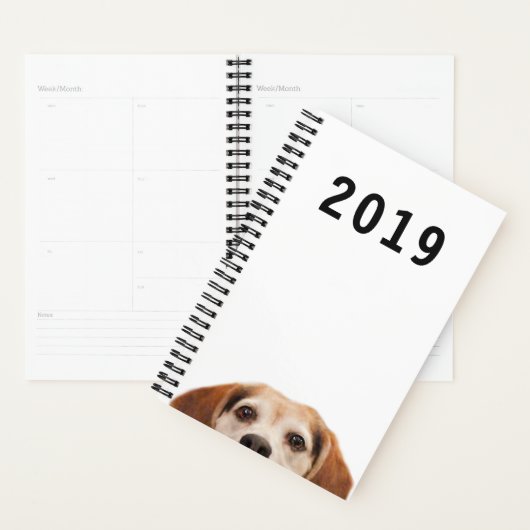 Cute Funny Beagle Dog Modern Trendy Planner (Display)