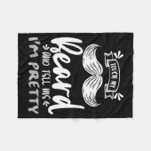 Cute Funny Beard Quote Gift For Bearded Men And Lo Fleece Deken (Voorkant (Horizontaal))