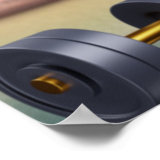 Cute Funny Beer Weightising in Gym Workout Art Poster (Hoek)