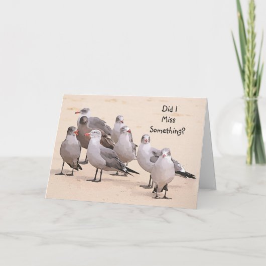 Cute Funny Belated Birthday Zee Gull Card Kaart (Voorkant)