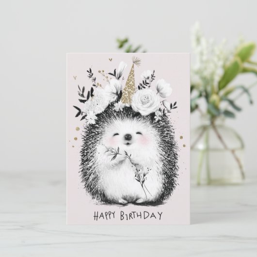 Cute Funny Birthday Card (Staand voorkant)
