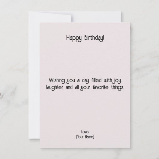 Cute Funny Birthday Card (Achterkant)