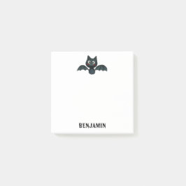 Cute Funny Black Bat met naam Post-it® Notes