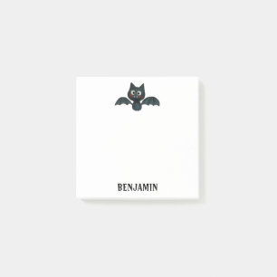 Cute Funny Black Bat met naam Post-it® Notes