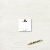 Cute Funny Black Bat met naam Post-it® Notes (Op bureau)