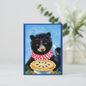 Cute Funny Black Beer met blueberry pie briefkaart (Staand voorkant)
