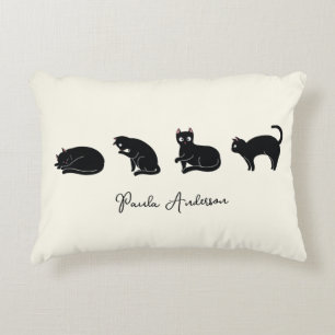 Cute Funny Black Cat Accent Kussen