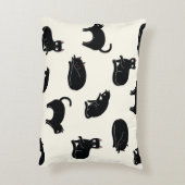 Cute Funny Black Cat Accent Kussen (Achterkant (Verticaal))