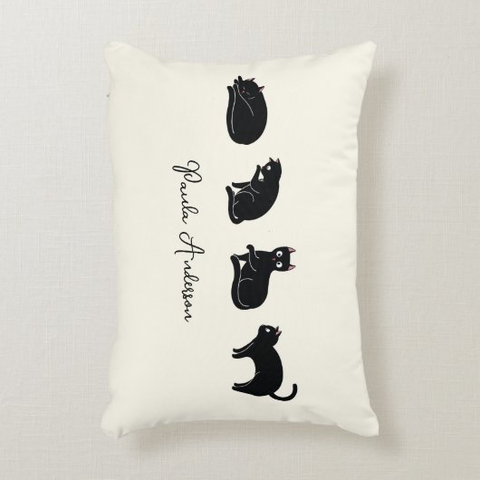  Cute Funny Black Cat Accent Kussen (Voorkant(Verticaal))