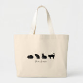  Cute Funny Black Cat Grote Tote Bag (Voorkant)