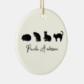  Cute Funny Black Cat Keramisch Ornament (Rechts)