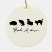  Cute Funny Black Cat Keramisch Ornament (Voorkant)