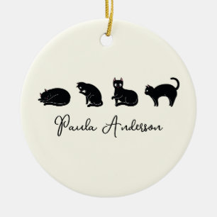  Cute Funny Black Cat Keramisch Ornament