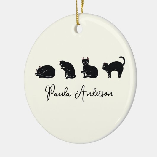  Cute Funny Black Cat Keramisch Ornament (Links)