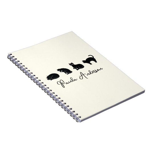  Cute Funny Black Cat Notitieboek (Rechterzijde)