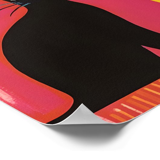 Cute Funny Black cat Poster (Hoek)