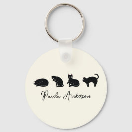  Cute Funny Black Cat Sleutelhanger