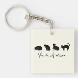  Cute Funny Black Cat Sleutelhanger