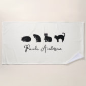  Cute Funny Black Cat Strandlaken (Voorkant)