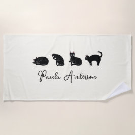  Cute Funny Black Cat Strandlaken