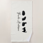 Cute Funny Black Cat Strandlaken (Voorkant)