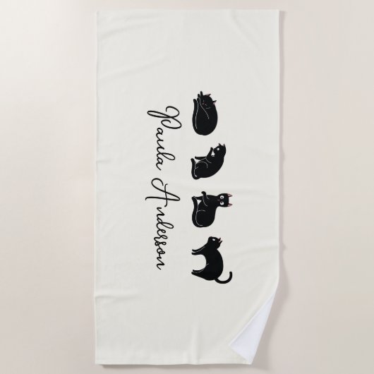  Cute Funny Black Cat Strandlaken (Voorkant)