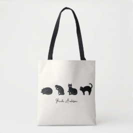  Cute Funny Black Cat Tote Bag