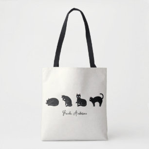  Cute Funny Black Cat Tote Bag