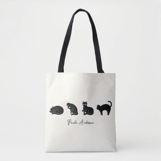  Cute Funny Black Cat Tote Bag (Voorkant)