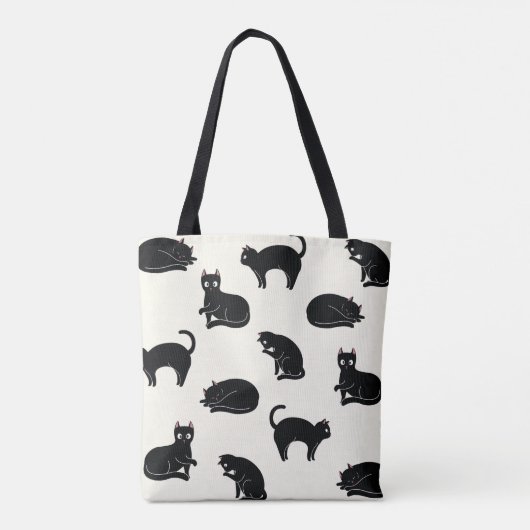  Cute Funny Black Cat Tote Bag (Achterkant)