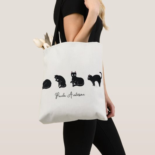  Cute Funny Black Cat Tote Bag (Dichtbij)