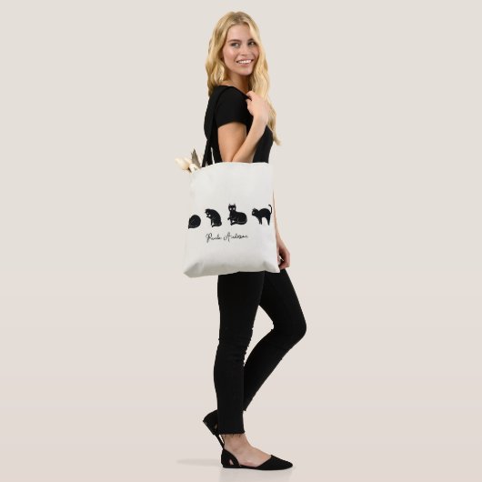  Cute Funny Black Cat Tote Bag (Op model)