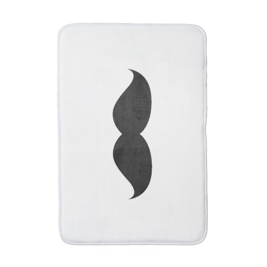 Cute Funny Black Mustache Badmat (Voorkant Verticaal)