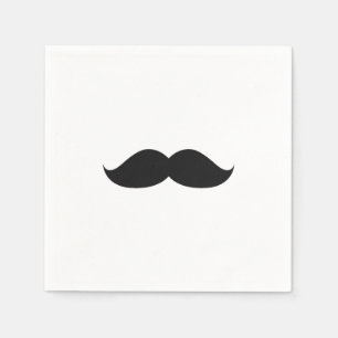 Cute Funny Black Mustache Servetten