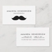 Cute Funny Black Mustache Visitekaartje (Voorkant / Achterkant)