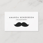 Cute Funny Black Mustache Visitekaartje (Voorkant)