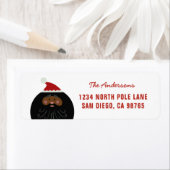 Cute Funny Black Santa Address Etiket (Insitu)