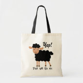 Cute Funny Black Sheep Gezegde Tote Bag (Voorkant)