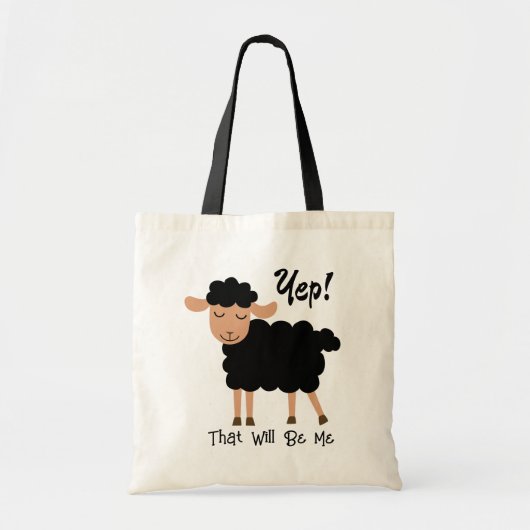 Cute Funny Black Sheep Gezegde Tote Bag (Voorkant)
