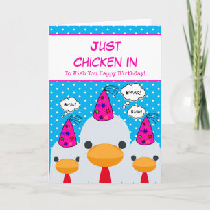 Cute Funny Blue is gewoon een kip in een gelukkige Kaart