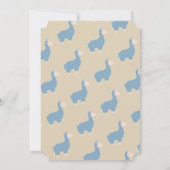 Cute Funny Blue Llama Baby Boy Baby shower Kaart (Achterkant)
