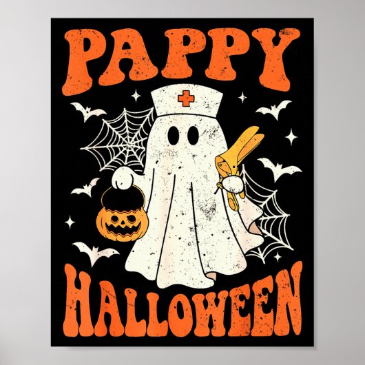 Cute Funny Boo Ghost Nurses Pappy Halloween Obgyn  Poster (Voorkant)