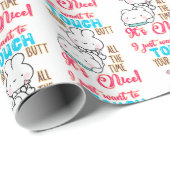 Cute Funny Bunny I Just Want To Touch Your Butt Cadeaupapier (Rol Hoek)