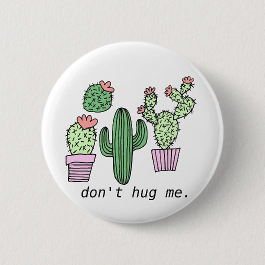 Cute Funny Cactus Button (Voorkant)